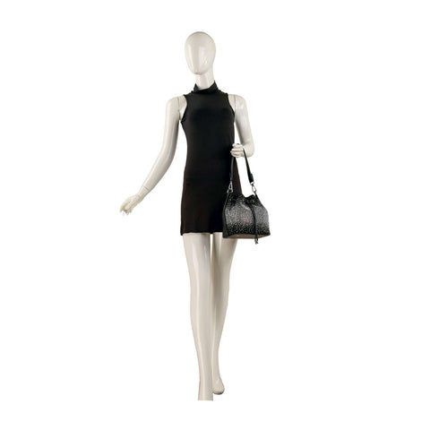 Glamorous Rhinestone Design Drawstring Hobo