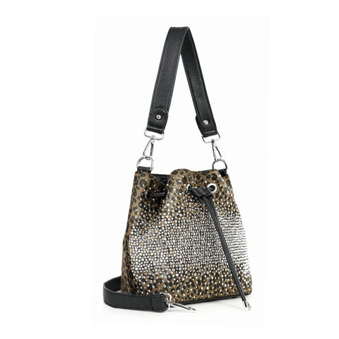 Glamorous Rhinestone Design Drawstring Hobo