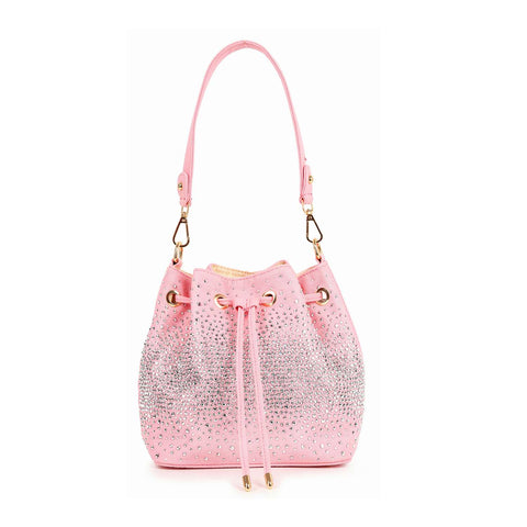 Glamorous Rhinestone Design Drawstring Hobo