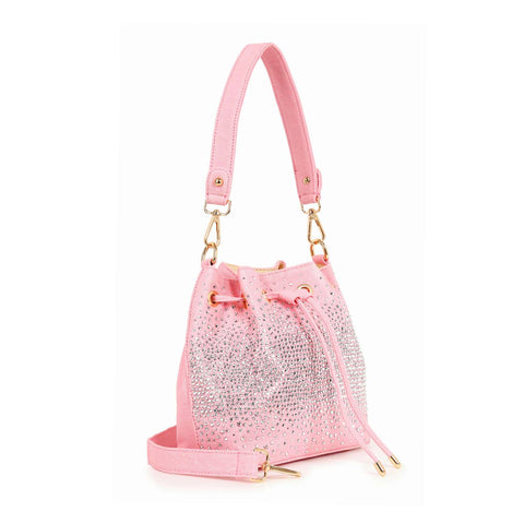 Glamorous Rhinestone Design Drawstring Hobo