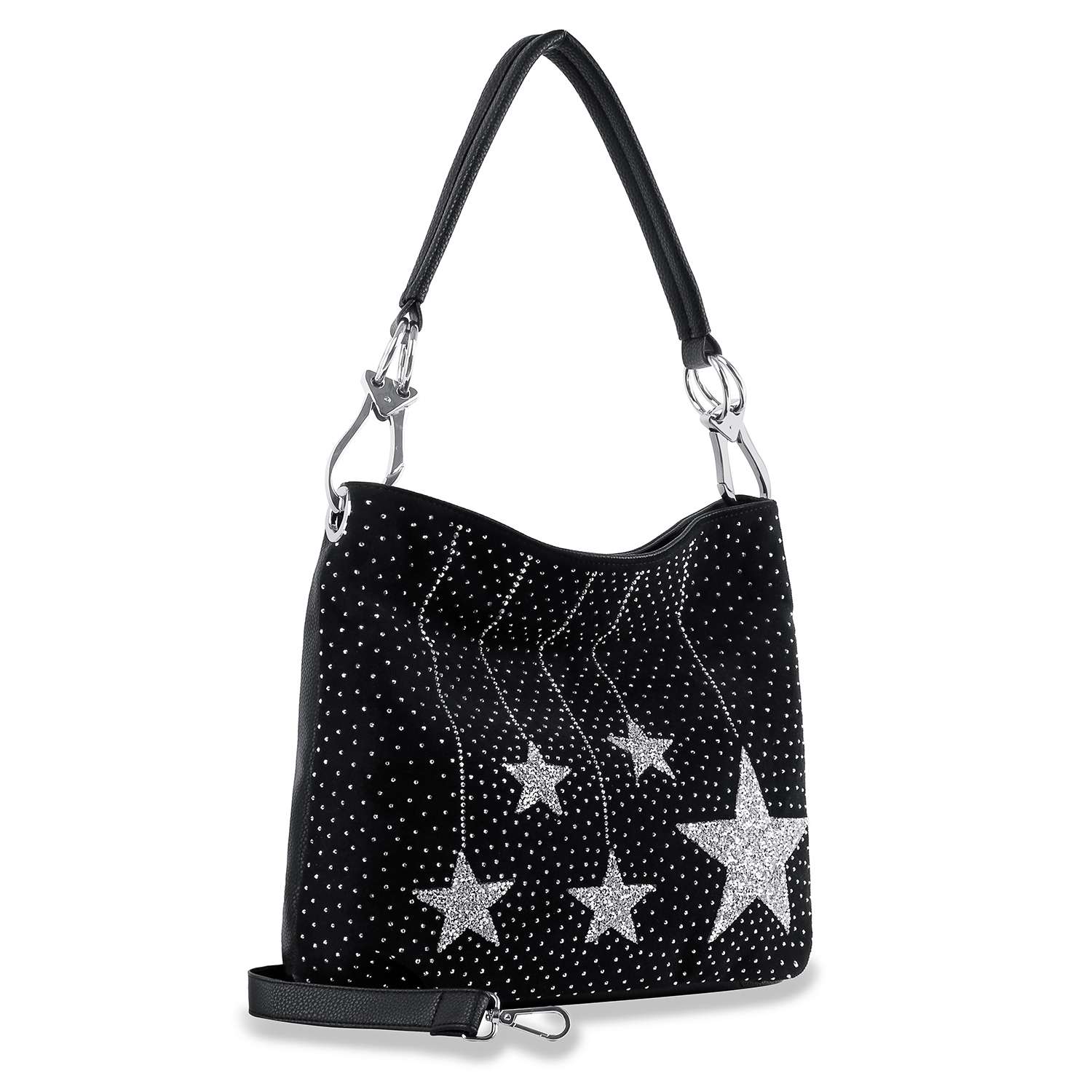 sparkling-stars-hobo-handbag-black – handbagexpress