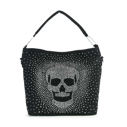 Dazzling Skull Design Hobo Handbag