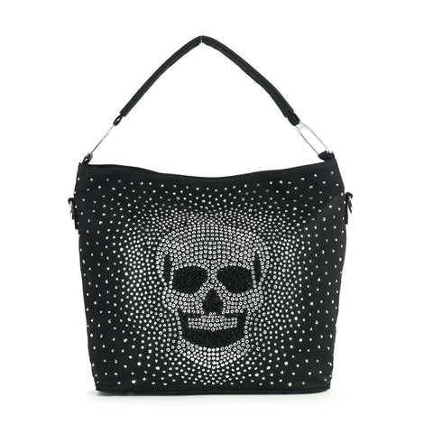 Dazzling Skull Design Hobo Handbag