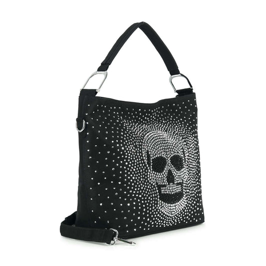 Dazzling Skull Design Hobo Handbag