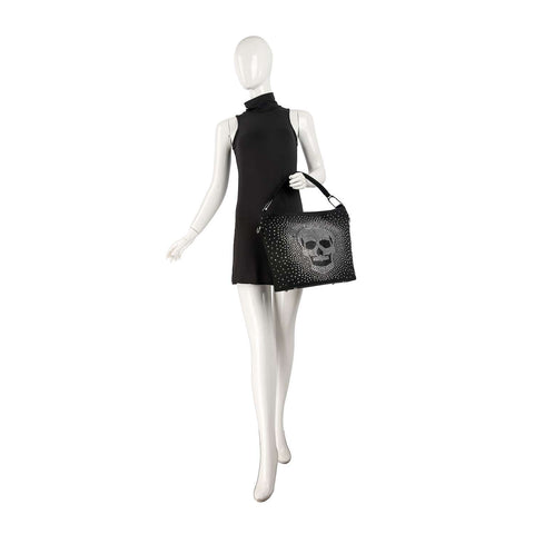 Dazzling Skull Design Hobo Handbag