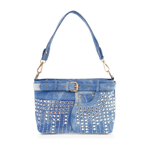 Belted Rhinestone Shoulder Bag