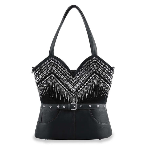 Corset Design Rhinestone Pattern Tote