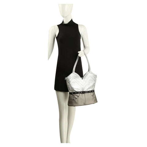 Corset Design Rhinestone Pattern Tote