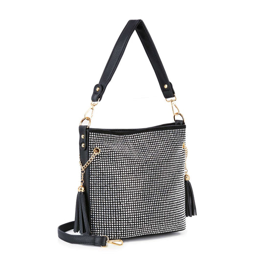 Sparkling Rhinestone Hobo Handbag