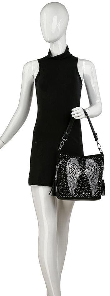 Wings Design Hobo Crossbody Handbag