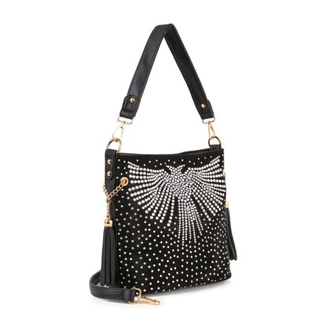 Stunning Wing Design Hobo Crossbody