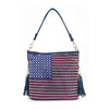 Rhinestone Flag Americana Hobo Crossbody
