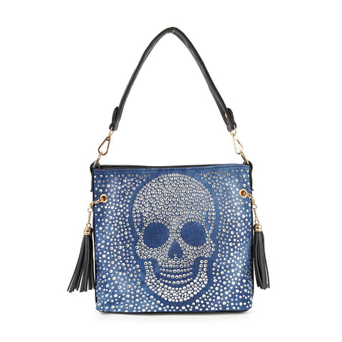 Sparkling Jolly Skull Hobo Crossbody