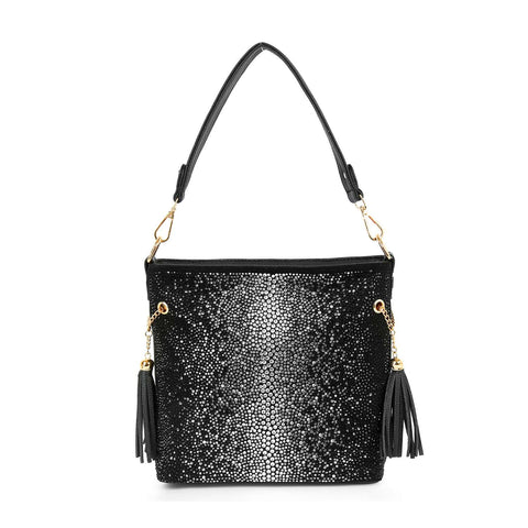 Unique Rhinestone Design Hobo Crossbody
