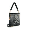 Spectacular Ombre Rhinestone Skull Design Hobo Crossbody