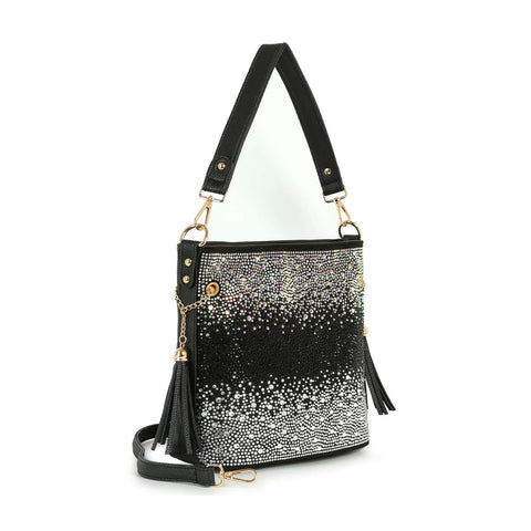 Ombre Rhinestone Design Hobo Crossbody