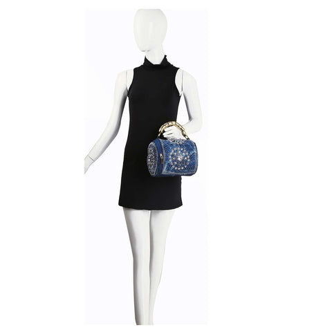 Rhinestone Studded Petite Fashion Handbag