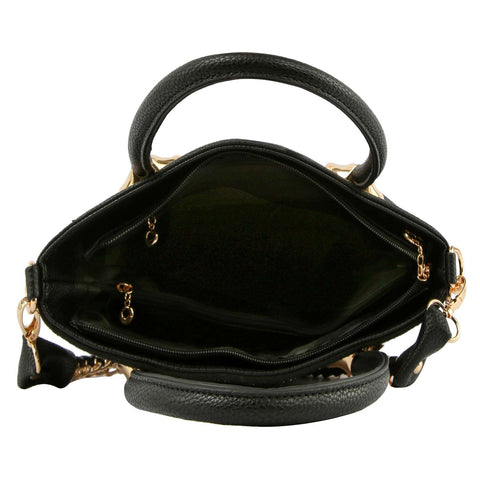 Chain Accented Tote Handbag