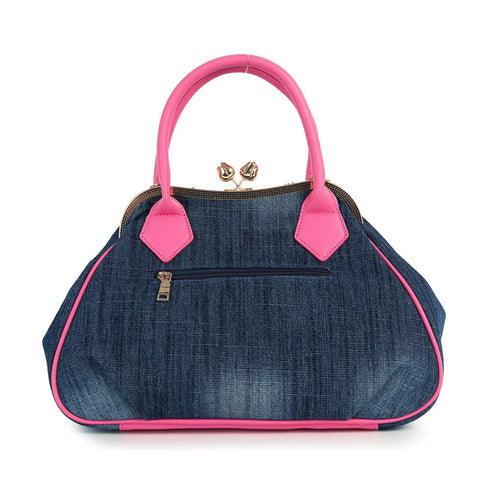 Raised Flower Metal Frame Hand Tote
