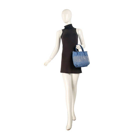 Glamorous Ombre Rhinestone Pattern Tote Handbag