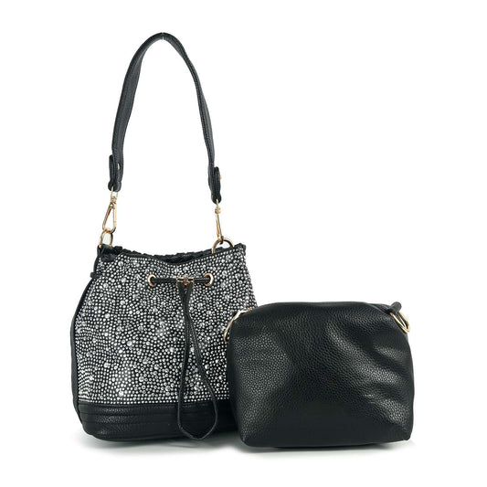 Stunning Rhinestone Covered Drawstring Hobo Set