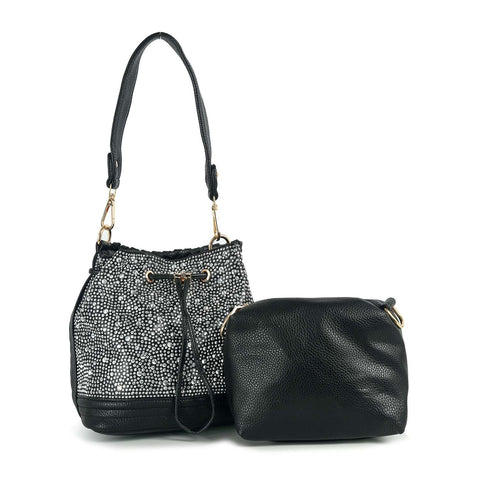 Stunning Rhinestone Covered Drawstring Hobo Set