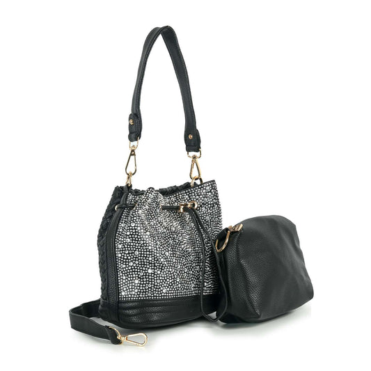 Stunning Rhinestone Covered Drawstring Hobo Set
