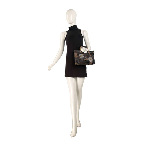Rhinestone Daisy Camo Tote Handbag