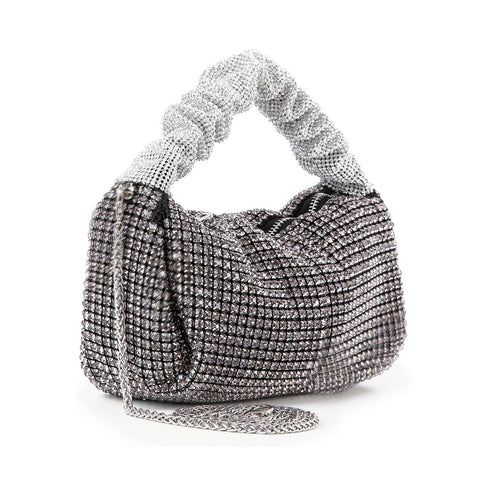 Ruched Sparkling Stone Fashion Bag