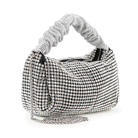 Ruched Sparkling Stone Fashion Bag