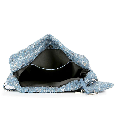 Denim and Sequin Fashion Handbag Set