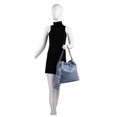 Denim and Sequin Fashion Handbag Set