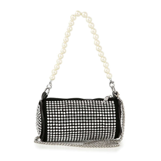 Rhinestone and Pearl Accented Petite Evening Bag