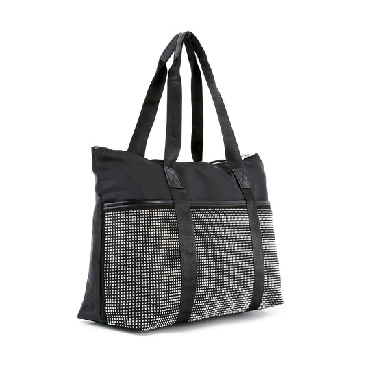 Rhinestone Accented Travel Tote Bag