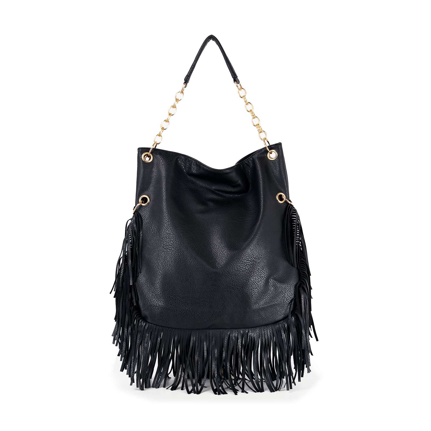 Studded Union Jack Design Fringed Hobo Handbag – handbagexpress