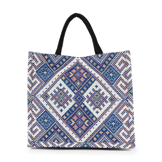 Woven Tapestry Tote Handbag