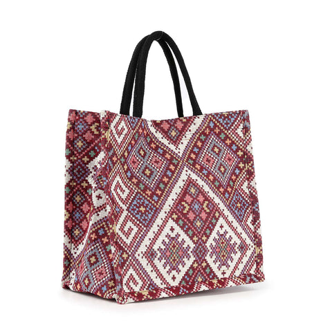 Woven Tapestry Tote Handbag