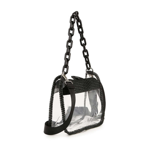 Rhinestone Trimmed Clear Stadium Approved Shoulder Bag