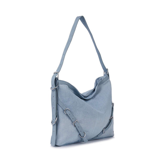 Buckle Accented Hobo Handbag