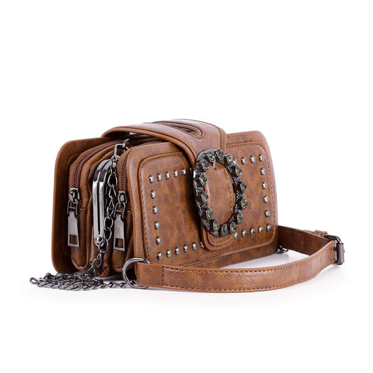 Stud And Stone Organizer Crossbody