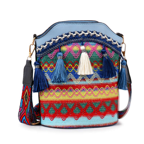 Woven Petite Bucket Crossbody Bag