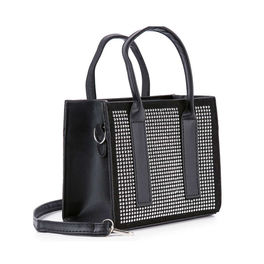 Petite Rhinestone Accented Hand Tote