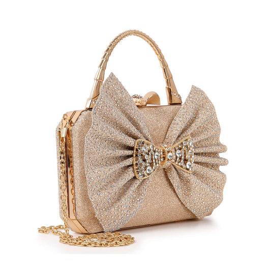 Sparkling Bow Accented Evening Bag