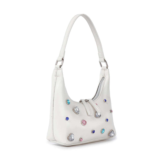 Colorful Rhinestone Accented Hobo Bag