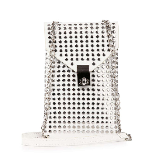 Studded Front Flap Cell Phone Crossbody