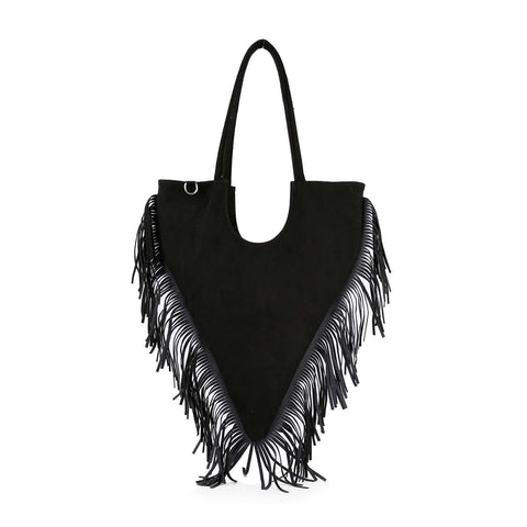Fringe Accented Fashion Handbag