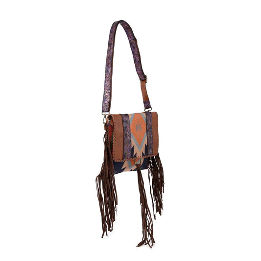 Fringe Accented Western Shoulder Bag