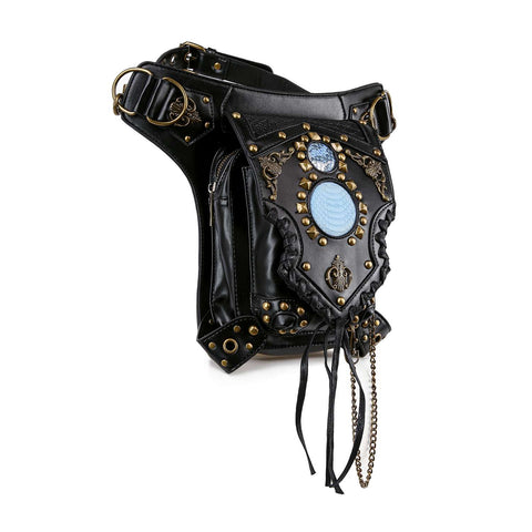 Steampunk Design Waist Pack Convertible Crossbody Bag