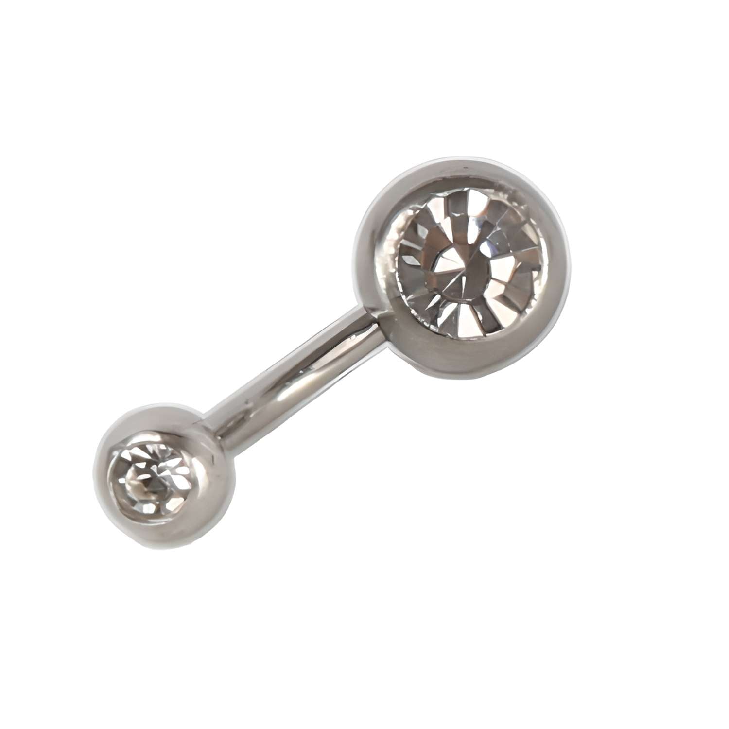 The Set of 10 Dazzling Belly Button Rings features silver barbells with round, clear gemstones on both ends, each sized at 8mm—perfect for everyday wear and adding an elegant touch to your look.