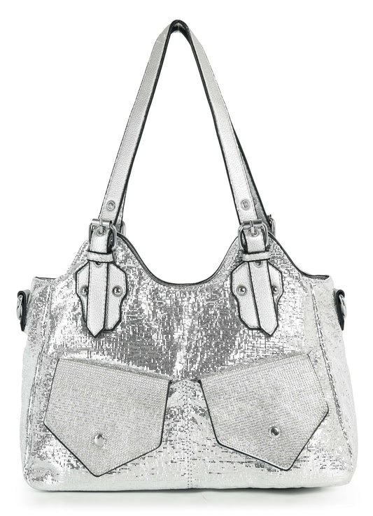 Dazzling Front Pocket Tote Handbag